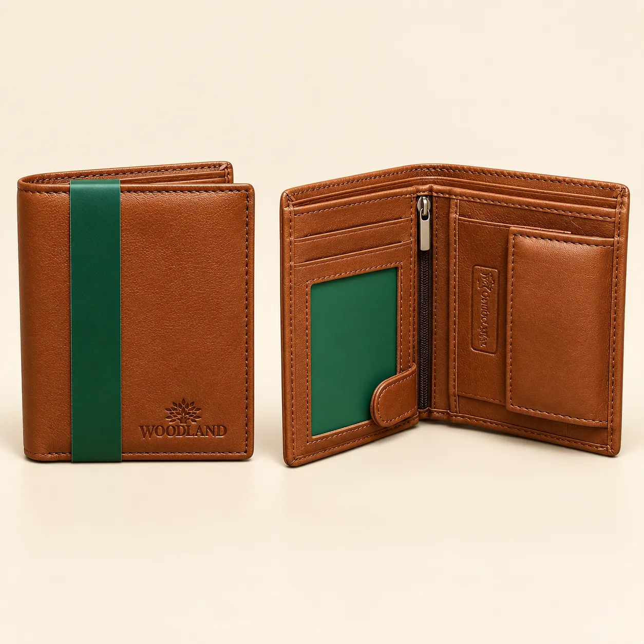 Woodland Multi-Flap Vertical Leather Wallet - view 3